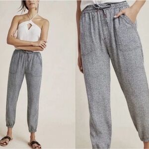 Anthropologie Orana Print Pants Joggers Gray Pepple Pants Women small
